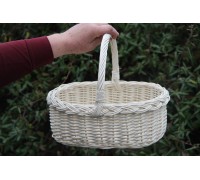 Плетеная пасхальная корзина из отбеленной лозы m (33*28*13 см)
