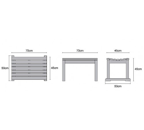 Табуретка 700 х 450 мм від виробника Garden park bench 31