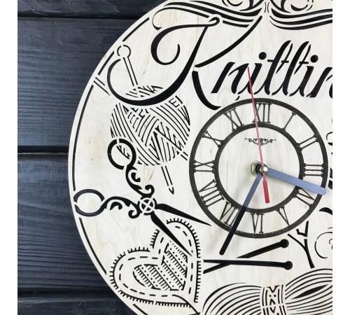 Настінні годинники з дерева «В'язання». Настінні годинники з дерева «В'язання».