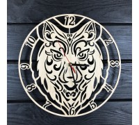 Designer-Wanduhr aus Holz „Wolf“