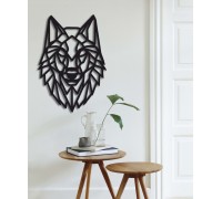 Geometrisches Holzwandpaneel „Wolf“