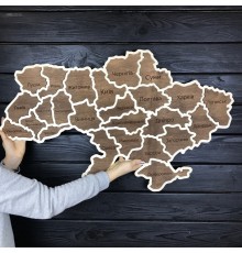 Деревянная декоративная настенная карта Украины