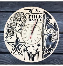 Оригинальные настенные часы из дерева «Pole Dance»