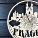 Дизайнерские деревянные часы в интерьере «Прага»