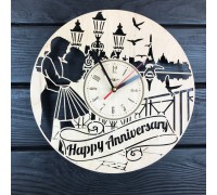 Wooden wall clock for wedding anniversary