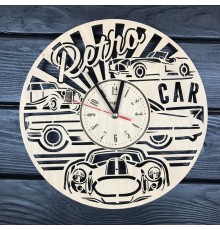 Концептуальные настенные часы с деревом «Ретро автомобиль».