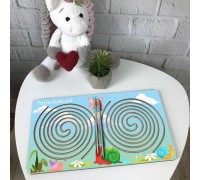 Colored wooden board for interhemispheric development of children 