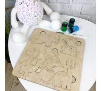 Дитячий розвиваючий сортер із дерева «Динозаври»