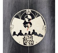Годинник із дерева на стіну дизайнерський «Wu-Tang Clan»