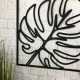 Деревянная настенная абстракция в интерьере «Письмо Монстере»
