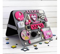 Children's personalized busy board for a girl