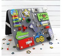 Educational wooden busy board for toddlers
