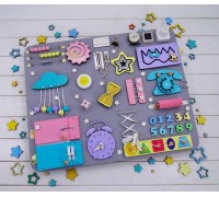 Developing wooden busy board for children