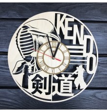Тематические деревянные часы на стену «Кендо»