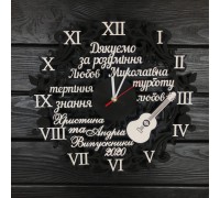 Дерев'яні годинники настінні для вчителя музики