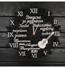 Дерев'яні годинники настінні для вчителя музики