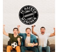 Wooden logo of the Bayern Munich football club