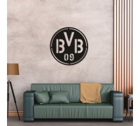 Holzwandlogo des FC Borussia Dortmund