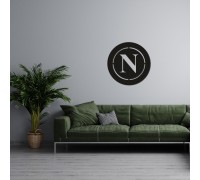 Holzlogo des Fußballclubs Napoli