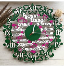 Деревянные настенные часы со словами подарка