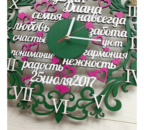 Дерев'яні настінні годинники зі словами на подарунок Дерев'яні настінні годинники зі словами на подарунок