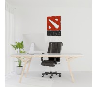 Дерев'яна настінна емблема комп'ютерної гри «Dota 2»