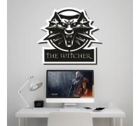 Дерев'яна картина-емблема комп'ютерної гри "The Witcher"