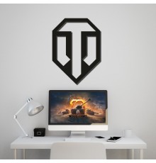 Дерев'яний настінний логотип "World of Tanks"