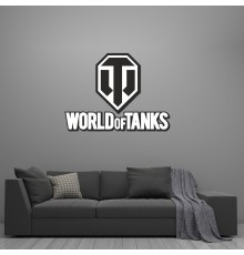Деревянный настенный декор возле комнаты для мальчика «World of Tanks»
