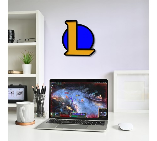 Настінне панно з дерева з логотипом League of Legends Настінне панно з дерева з логотипом League of Legends