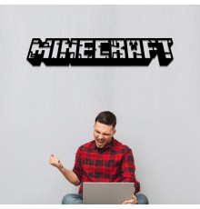Дерев'яний настінний напис в інтер'єрі «Minecraft»