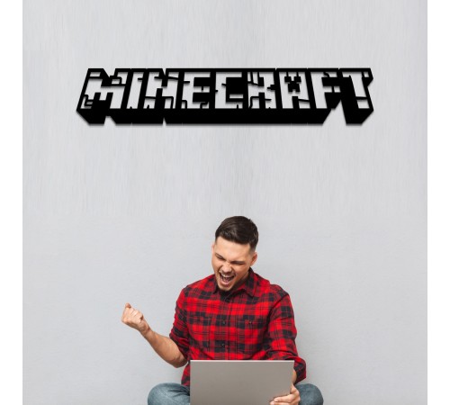 Деревянная настенная надпись в интерьере «Minecraft» Деревянная настенная надпись в интерьере «Minecraft»