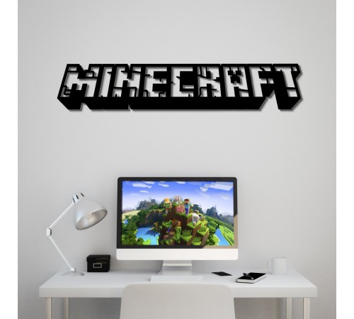 Деревянная настенная надпись в интерьере «Minecraft» Деревянная настенная надпись в интерьере «Minecraft»
