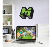Wooden wall logo of the computer game 
