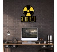 Wooden wall emblem of the computer game 