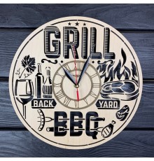 Оригинальный настенный чеснок из дерева «Гриль BBQ»