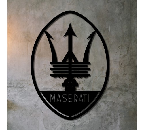 Настенный декор с деревом автомобильный значок Maserati Настенный декор с деревом автомобильный значок Maserati
