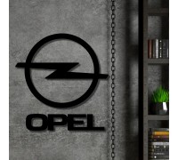 Large wooden Opel logo in the interior.