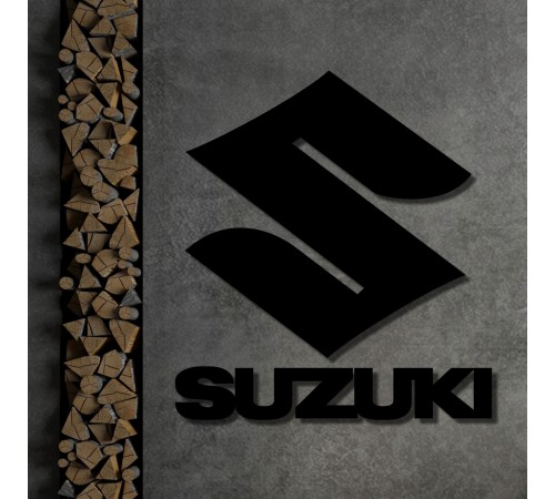 Большие декоративные деревянные значок Suzuki на стене. Большие декоративные деревянные значок Suzuki на стене.