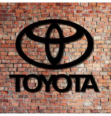 Настенное декоративное панно из дерева в форме логотипа Toyota