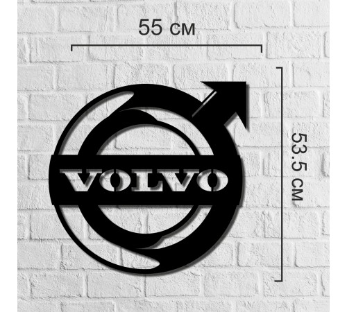 Деревянный интерьер значок Volvo на стене. Деревянный интерьер значок Volvo на стене.