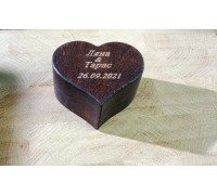 Wedding ring box "Heart". Wooden ring box. Ring box.