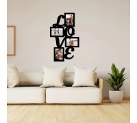 Деревянные панно на стену "Love" с фоторамками.