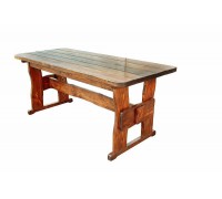 Стол из массива дерева 2500х900 мм ручной работы для ресторана, дачи от производителя Wood Table 17 Термодревесина