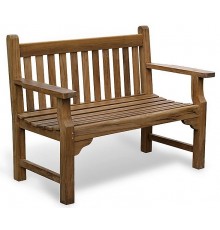 Крамниця, лава зі спинкою 1240 х 670 мм від виробника Garden park bench 01 Термодеревина