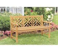 Ławka sklepowa z oparciem, 1500 x 650 mm. Drewniana ławka od producenta Garden Park Bench 08