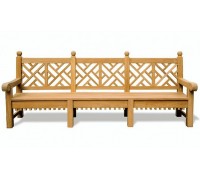 Крамниця, лава зі спинкою 2750 х 500 мм від виробника Garden park bench 18 Термодеревина