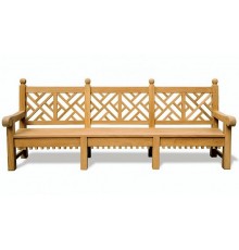 Крамниця, лава зі спинкою 2750 х 500 мм від виробника Garden park bench 18 Термодеревина