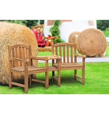 Крамниця, лава зі спинкою 1750 х 650 мм від виробника Garden park bench 15 Термодеревина