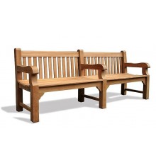 Крамниця, лава зі спинкою 2240 х 580 мм від виробника Garden park bench 23 Термодеревина